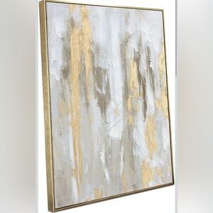 Abstract Gold and White Wall Art